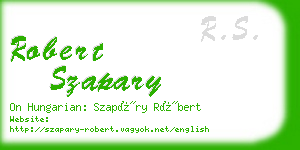 robert szapary business card